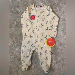 0/3 M Magnetic Me game for play Organic Cotton Footie Romper Sleeper